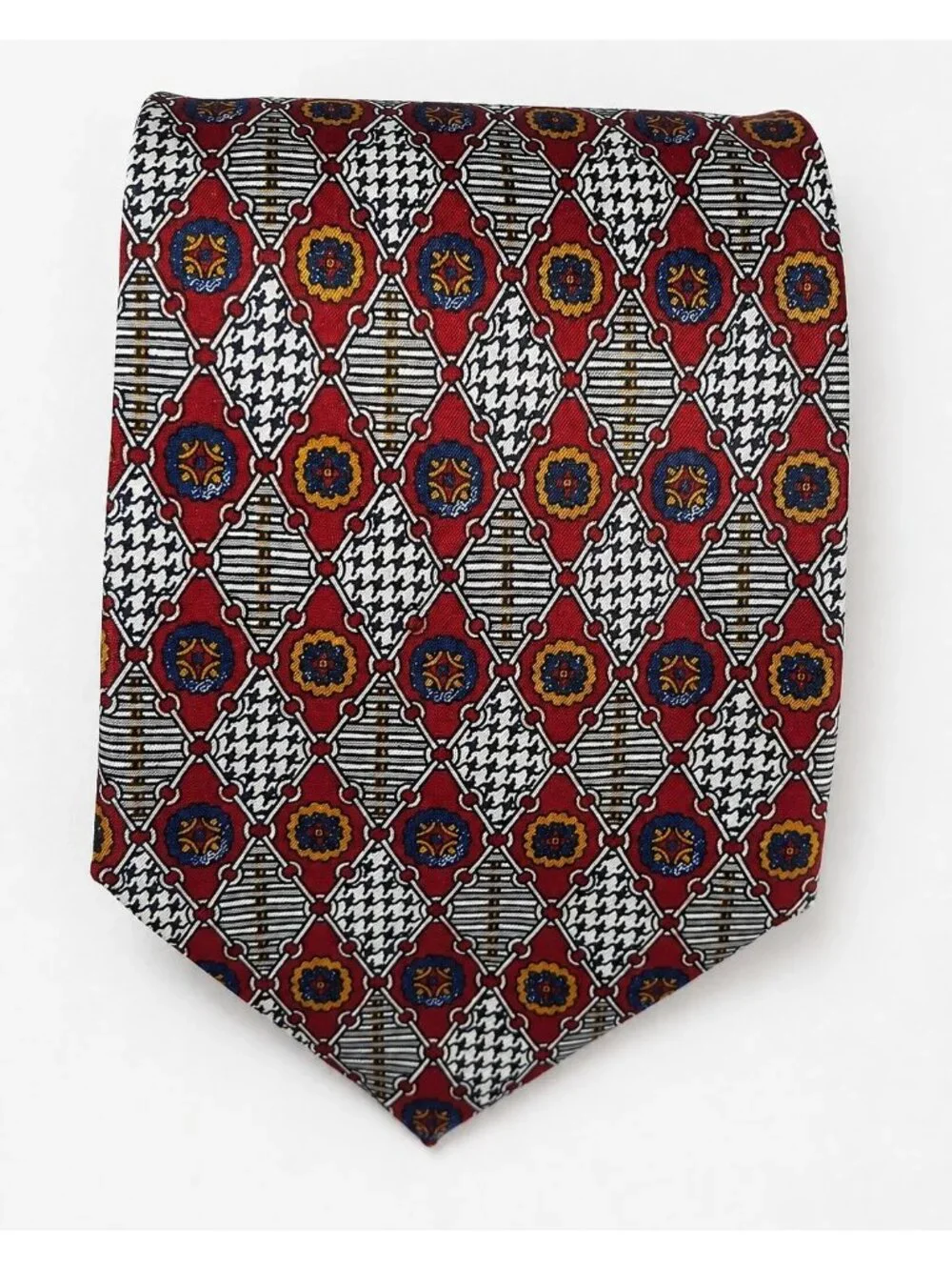 Two. S.Y. Professional Mens Tie burgundy, white, black, yellow and blue